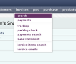 Select invoices -> search