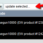 Tick the products you wish to change, then choose change prices from the update selected menu